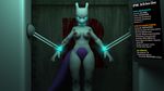  3d absurd_res annonguy anthro breasts female giovanni hi_res mewtwo nintendo nipples nude pok&#233;mon pok&#233;morph pok&eacute;mon pose solo video_games wolvalix 