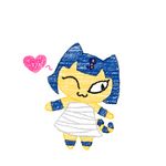  animal_crossing ankha cat feline mammal nintendo one_eye_closed plain_background solo unknown_artist video_games white_background wink 