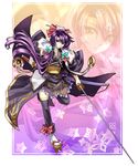  fantasy fourteen geta green_eyes highres original purple_hair solo sword tengu-geta weapon zoom_layer 