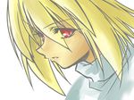  arcueid_brunestud blonde_hair elehime expressionless looking_at_viewer red_eyes simple_background solo sweater tsukihime turtleneck upper_body white_background 