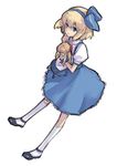  alice_margatroid alice_margatroid_(pc-98) blonde_hair blue_eyes blue_hairband bow child doll dool hair_bow hair_ribbon hairband long_hair ribbon shanghai_doll short_hair sketch solo touhou touhou_(pc-98) 