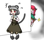  :3 ^_^ animal_ears blush_stickers bow braid brown_hair cat_ears chen claws closed_eyes grey_hair hat kaenbyou_rin lowres mouse_ears multiple_girls nazrin open_mouth ranchama red_eyes red_hair saliva sparkle tail touhou you_gonna_get_raped 
