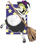  bad_id bad_pixiv_id blonde_hair bow broom hat kirisame_marisa solo star touhou witch_hat yellow_eyes yosimura 