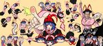  5girls absurdres foreshortening get_down hands highres john_travolta kimeemaru multiple_girls nagae_iku oarfish raptor_(kaakun) saturday_night_fever shameimaru_aya touhou yagokoro_eirin yakumo_yukari yasaka_kanako yukkuri_shiteitte_ne 