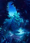 blue castle copyright_request forest highres lake light nature night no_humans road scenery tree umiu_geso 