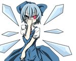  blue_hair cirno code_geass corocoma hands heterochromia parody solo touhou 