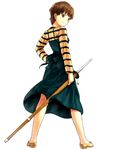  brown_hair fate/stay_night fate_(series) fujimura_taiga jas looking_back shinai short_hair solo sword weapon 