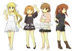  ahoge air antenna_hair blonde_hair boots clannad company_connection crossover dress english furukawa_nagisa hair_ribbon hairband kamio_misuzu kanon key_(company) little_busters! multiple_girls natsume_rin ponytail ribbon tsukimiya_ayu unohana_tsukasa 