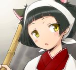  animal_ears black_hair bob_cut cat_ears dorm_leader hairu lowres maria_holic short_hair solo yellow_eyes 