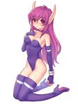  bare_shoulders blush boots breasts choker cleavage collarbone elbow_gloves fingerless_gloves folks_(nabokof) full_body gloves high_heel_boots high_heels kneeling leotard long_hair medium_breasts nei nose_blush parted_lips phantasy_star phantasy_star_ii pointy_ears purple_footwear purple_gloves purple_hair purple_leotard red_eyes simple_background solo thigh_boots thighhighs very_long_hair white_background 