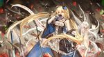 blonde_hair dress long_hair multiple_tails pixiv_fantasia red_eyes saberiii sword tail twintails weapon 