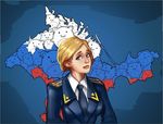  1girl blonde_hair blue_eyes female military military_uniform natalia_poklonskaya real_life russia russian 