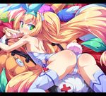  :p animal_ears ass blazblue blonde_hair blush bunny_ears bunny_girl bunny_tail bunnysuit flat_chest food green_eyes heart heart-shaped_pupils letterboxed long_hair looking_at_viewer platinum_the_trinity popsicle symbol-shaped_pupils tail thighhighs tongue tongue_out toraishi_666 twintails very_long_hair wrist_cuffs 