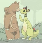  bear duo female forest konopizaga!! male mammal nintendo pok&#233;mon pok&eacute;mon standing tree ursaring video_games 