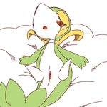  blush crepix female feral lying nintendo on_back on_bed pok&#233;mon pok&eacute;mon pussy red_eyes snivy solo tears video_games 