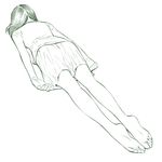  artist_self-insert barefoot commentary_request feet legs lying monochrome on_stomach original sketch skirt soles solo toes traditional_media yoshitomi_akihito 
