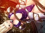  1girl aikawa_arisa bdsm blonde_hair bondage bound breasts erect_nipples hairline kamen_no_goumonshi knight long_hair miel_falke peril rope suspension torture upside-down water wet 