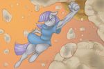  anthro anthrofied clothed clothing equine female friendship_is_magic hair horse mammal maud_pie_(mlp) my_little_pony pony punch purple_hair rock solo watermark weasselk 