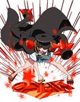  bad_id bad_pixiv_id banchou brass_knuckles brown_eyes brown_hair geta hat jacket_on_shoulders kill_la_kill mankanshoku_mako sandals saruhik school_uniform serafuku short_hair skirt solo spikes weapon 