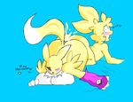  all_fours black_nose blush breasts cum digimon facial_markings female gloves male markings one_eye_closed open_mouth orgasm penetration pussy renamon sex straight tongue tongue_out vaginal vaginal_penetration yameruthunderx 