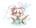  :x animal_ears bunny_ears carrot chibi dual_wielding ghost hairband holding kemonomimi_mode konpaku_youmu konpaku_youmu_(ghost) neko_yume short_hair solo touhou white_hair yellow_eyes 