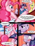  anthro anthrofied blue_eyes breasts cleavage clothed clothing comic cum cum_on_face dialog english_text equine female fluttershy_(mlp) friendship_is_magic fur group hair horn horse inside long_hair mammal my_little_pony navel open_mouth outside pink_fur pink_hair pinkie_pie_(mlp) pony purple_eyes purple_fur purple_hair suirano text twilight_sparkle_(mlp) winged_unicorn wings yellow_fur 