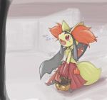  &lt;3 2013 ambiguous_gender anthro cosplay cute_fangs delphox english_text halloween happy holding_object holidays huild mawile nintendo open_mouth open_smile pok&eacute;mon pok&eacute;mon_(species) pumpkaboo red_eyes signature smile solo standing text video_games 