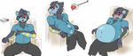  big_belly blush chair chubby clothing eating fed feeding food force_feeding forced frcee hair invalid_tag jelly lovethecake luxray nintendo overweight pok&#233;mon red_nose stuffed tongue video_games weight_gain 