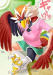  beak bird braviary claws edmol female invalid_tag nintendo pok&#233;mon pok&eacute;mon skirt text transformation video_games 
