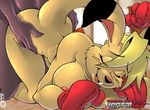  anthro ass_up big_breasts boxing_gloves breasts cleavage clothed clothing doggystyle duo eyes_closed female from_behind gloves huge_breasts kangaroo ko male mammal marsupial nipples sex straight 
