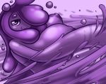  areola big_breasts breasts female goo_creature hair half-closed_eyes huge_breasts humanoid latiar looking_at_viewer monster_girl_(genre) nipples not_furry nude purple_eyes simple_background slime smile solo splash toxa 