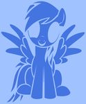  blue_theme cutie_mark equine female friendship_is_magic hair horse mammal monochrome my_little_pony pegasus pony rainbow_dash_(mlp) smile solo wings 
