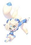  absurdres animal_ears blue_eyes borrowed_character bottomless furry highres inuki_(aruurara) open_mouth original rule_koforia short_hair simple_background solo tail white_background 