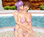  2girls 3d ayane ayane_(doa) breasts dead_or_alive hug kasumi kasumi_(doa) multiple_girls siblings sisters swimsuit 