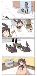  &gt;_&lt; blanket chibi closed_eyes comic commentary heater highres kantai_collection long_hair multiple_girls o_o puchimasu! snow thighhighs tone_(kantai_collection) translated twintails yuureidoushi_(yuurei6214) 