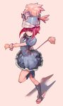  absurdres baton boots danann dress hat highres jakuzure_nonon kill_la_kill pink_eyes pink_hair shadow shako_cap sidelocks smile solo uniform wrist_cuffs 