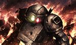  armor fire green_eyes hellshock mecha original red_eyes robot 
