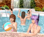  3d 5girls ayane ayane_(doa) dead_or_alive hitomi hitomi_(doa) kasumi kasumi_(doa) kokoro kokoro_(doa) lei-fang lei_fang multiple_girls pool siblings sisters swimsuit 