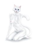  big_breasts blue_eyes bottomless breasts cat feline female fur hair jocarra looking_at_viewer mammal nipples nude pawpads solo 