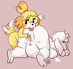 anal animal_crossing blush breasts canine caprine chubby crossover cubeychou dog female goat isabelle_(animal_crossing) lactating lesbian licking mammal monster nintendo oral pregnant pussy pussy_juice rimming spread_pussy spreading tag_you&#039;re__it tagged tailwag tongue toriel undertale video_games 