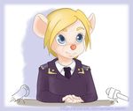  anthro blue_eyes chip_&#039;n_dale_rescue_rangers chip_'n_dale_rescue_rangers cute disney feline female gadget_hackwrench hair long_hair mammal microphone mouse natalia_poklonskaya natalya_poklonskaya portrait rodent solo uniform vylfgor 