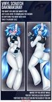  3mangos anthro anthrofied blue_hair breasts butt clothing dakimakura equine eyewear female fingerless_gloves friendship_is_magic fur gloves hair horn horse looking_back mammal my_little_pony panties pony pussy red_eyes shirt smile solo sunglasses tank_top underwear unicorn vinyl_scratch_(mlp) white_fur 