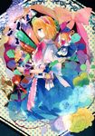  absurdres alice_margatroid apron blonde_hair blue_dress blue_eyes bow cape capelet card closed_eyes doll dress flower flying frilled_dress frills from_side hair_ornament hair_ribbon hairband highres huge_filesize izayoi_sakuya kazu_(muchuukai) key lolita_hairband long_hair long_sleeves maid_headdress petals profile red_hair ribbon rose sash scan shanghai_doll short_hair short_sleeves silhouette solo star touhou waist_apron wide_sleeves wrist_cuffs 