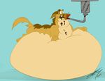  all_dogs_go_to_heaven big_belly canine charlie_barkin dog force_feeding forced gassy immobile inflation mammal obese overweight waffles85 weight_gain 