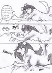  2014 anthro anthrofied bigger_version_at_the_source black_and_white blush breasts butt canine cleavage clothed clothing comic dalmatian dealia_devilbliss dog english_text female fur greyscale hair huthro long_hair looking_back male mammal monochrome nude open_mouth penetration plain_background presenting presenting_hindquarters sex text tongue 