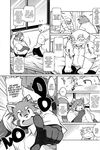  chubby comic dog english_text futaba_kotobuki greyscale male mammal monochrome namihira_kousuke red_panda takaki_takashi text 