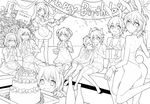  animal_ears ass bottle bunny_ears bunnysuit cake character_request closed_eyes commentary_request crossdressing cup dress drinking_glass fake_animal_ears food gift greyscale hands_together happy_birthday horns knees_together_feet_apart leg_up lineart looking_back maid maid_headdress makuro male_focus midriff monochrome multiple_boys navel necktie one_eye_closed open_mouth original otoko_no_ko pantyhose parted_lips party_popper ponytail sitting sleeping smile streamers thighhighs translation_request two_side_up wine_glass wrist_cuffs zettai_ryouiki 