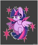  &lt;3 chibi cutie_mark english_text equine female friendship_is_magic hair horn horse lifeloser mammal multi-colored_hair my_little_pony plain_background pony purple_eyes purple_hair singed_unicorn solo stars text twilight_sparkle_(mlp) winged_unicorn wings 