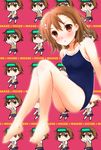  barefoot brown_eyes brown_hair competition_school_swimsuit highres misaka_imouto misaka_mikoto one-piece_swimsuit school_swimsuit setsuki_hotaru short_hair swimsuit to_aru_kagaku_no_railgun to_aru_majutsu_no_index 