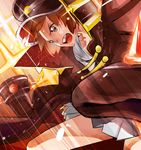  bad_id bad_pixiv_id banchou brown_eyes brown_hair hat highres kill_la_kill mankanshoku_mako short_hair skirt solo yuu_chitose 